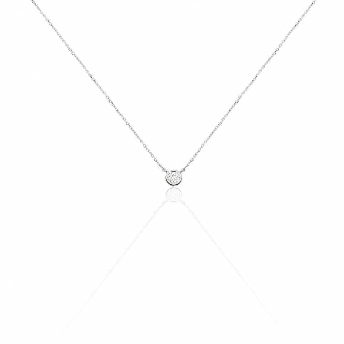 Pavé Diamond Solitaire Necklace